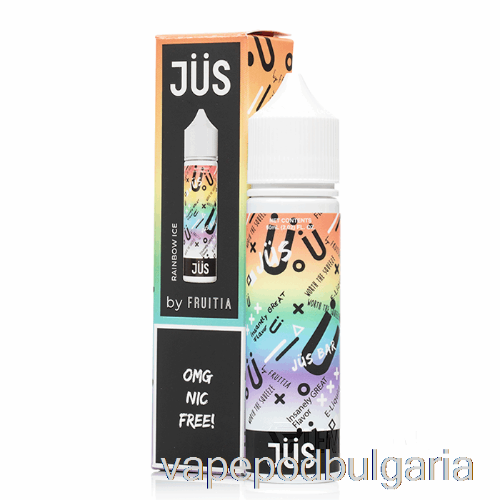 Vape 10000 Дръпки Rainbow Ice - Jus E-liquid - 60ml 0mg